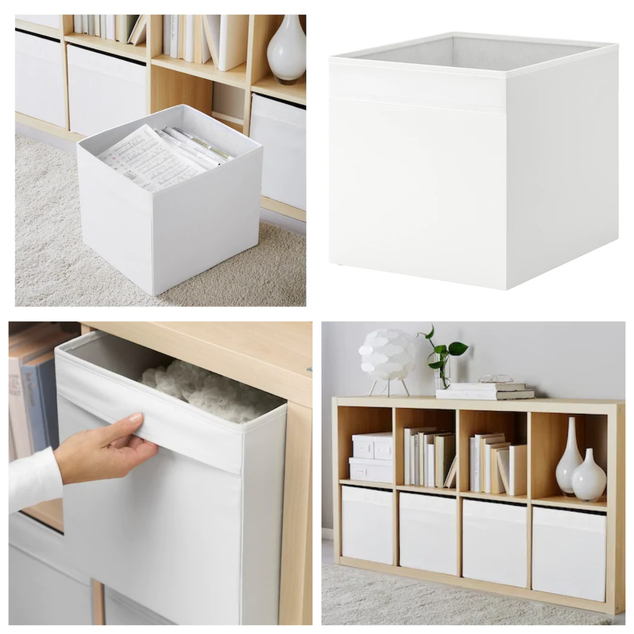 Оксамитова коробка для зберігання речей IKEA DRÖNA DRONA 33x38x33 см білий органайзер для одягу білизни іграшок