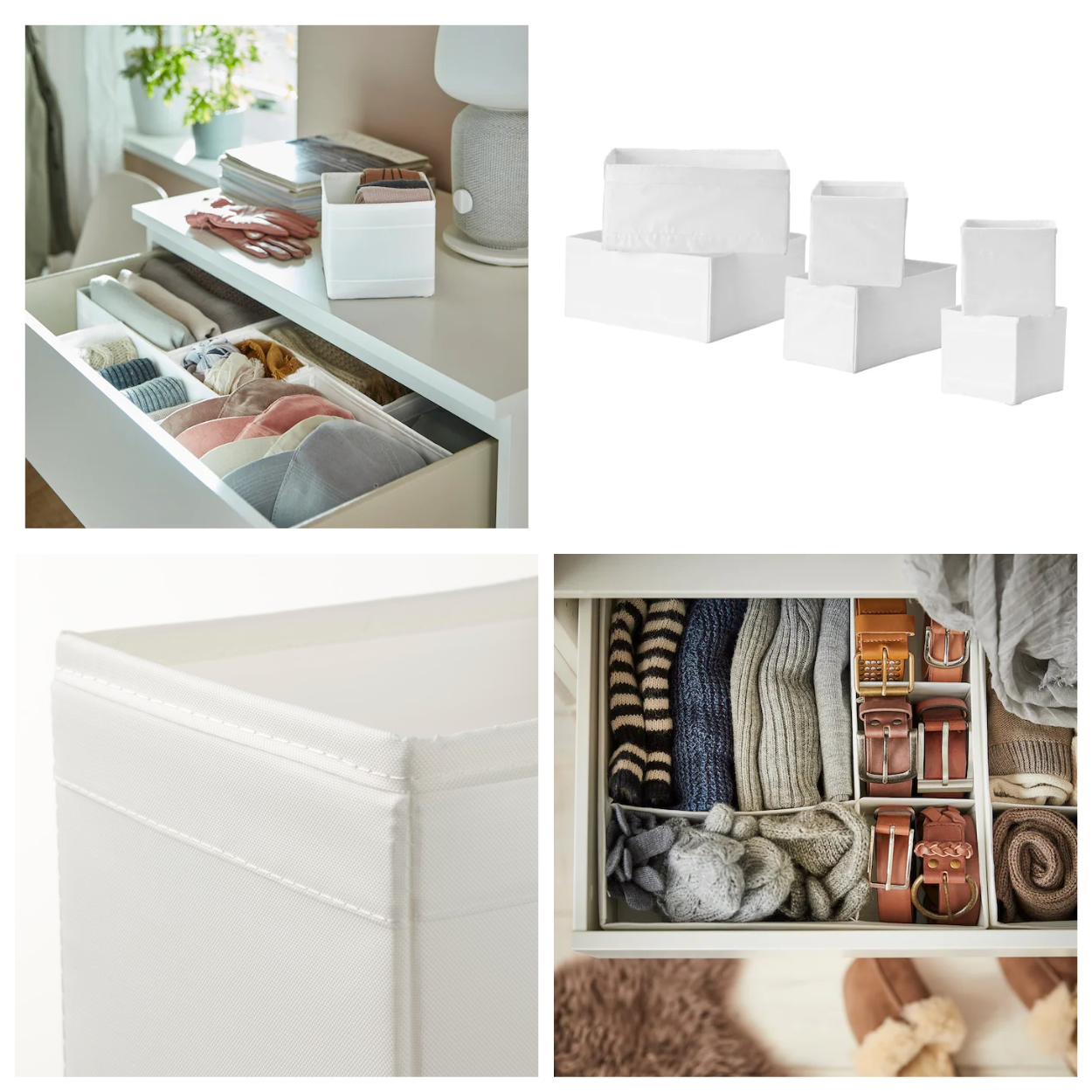 Набір коробок для зберігання речей 6 шт IKEA SKUBB білі органайзери, контейнери, модулі для одягу білизни шкарпетків, фото 1