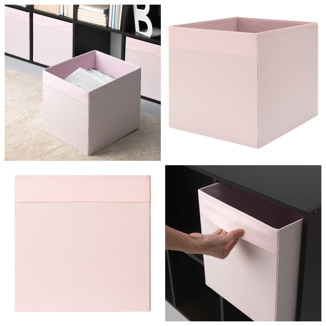 Оксамитова коробка для зберігання речей IKEA DRÖNA DRONA 33x38x33 см рожевий органайзер для одягу білизни іграшок
