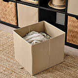 Коробка IKEA KOSINGEN 33x38x33 см бежевий органайзер для зберігання речей ІКЕА, фото 4