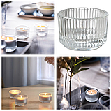 Скляний підсвічник IKEA FINSMAK 3,5 см круглий свічник для чайних гріючих свічок таблеток ІКЕА, фото 2