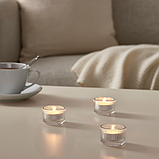 Скляний підсвічник IKEA FINSMAK 3,5 см круглий свічник для чайних гріючих свічок таблеток ІКЕА, фото 5