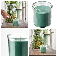 Ароматична свічка IKEA HEDERSAM свіжа трава 8,5 см х 40 годин горіння декоративна аромасвічка в склянці