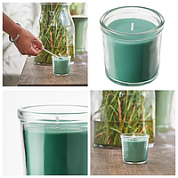 Ароматична свічка IKEA HEDERSAM свіжа трава 7 см х 20 годин горіння декоративна аромасвічка в склянці