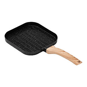 Сковорода гриль квадратна 18,3*18,1*2 см з антипригарним покриттям чорна