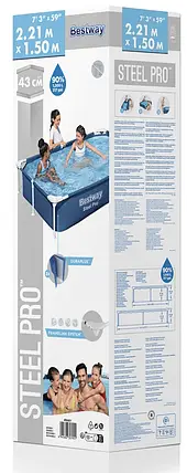 Каркасний садовий басейн Bestway Steel Pro 2,2x1,5x0,43м, фото 1