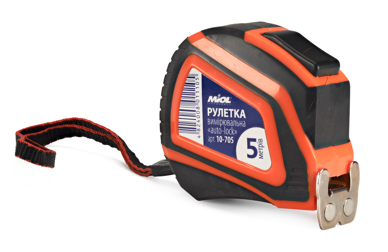 10-705 Рулетка 5м магнітна self lock прогумов. з двосторон. стрічкою PREMIUM