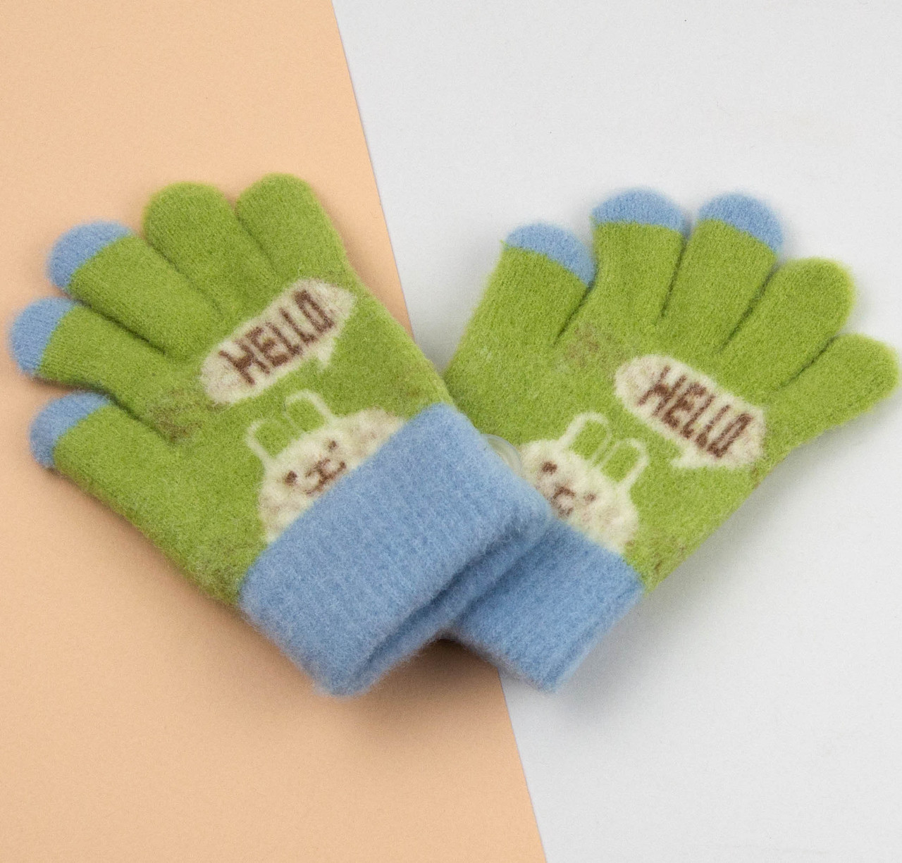 Рукавички дитячі на 2-4 роки (арт. 24-8-005) салатові