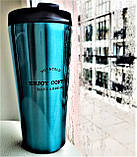 Термокухоль 450 мл А-Плюс «Enjoy Coffee Hot & Cold» термочашка з неіржавкої сталі синя, фото 3