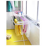 Сушарка для одягу MULIG IKEA підлогова металева біла сушарка для речей ІКЕА МУЛІГ, фото 6