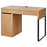 Письмовий стіл IKEA MICKE 105x50 см під дуб комп'ютерний стіл для ноутбука, робочий ІКЕА МІККЕ, фото 3