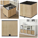 Коробка для зберігання речей IKEA GNABBAS 32x35x32 см ящик органайзер бежевий ІКЕА ГНАББАС, фото 3