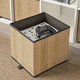 Коробка для зберігання речей IKEA GNABBAS 32x35x32 см ящик органайзер бежевий ІКЕА ГНАББАС, фото 4