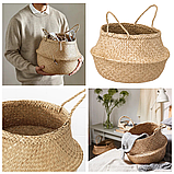 Універсальний кошик-сумка з ручками IKEA FLhareDIS 25 см плетений органайзер для речей ІКЕА ФЛОДІС, фото 2