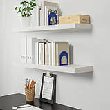 Полиця навісна біла IKEA LACK 110x26 см поличка стелаж кімнатна ІКЕА ЛАК, фото 6