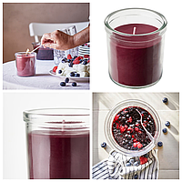 Ароматична свічка IKEA STÖRTSKÖN Ягоди 8,5 см х 40 годин горіння декоративна аромасвічка в склянці