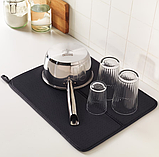 Килимок - сушарка для посуду IKEA NYSKÖLJD 44x36 см кухонний чорний килимок для сушіння ІКЕА НЮШЕЛЬЙД, фото 4