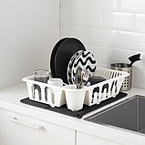 Килимок - сушарка для посуду IKEA NYSKÖLJD 44x36 см кухонний чорний килимок для сушіння ІКЕА НЮШЕЛЬЙД, фото 6