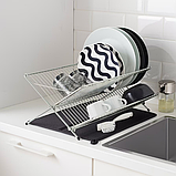 Килимок - сушарка для посуду IKEA NYSKÖLJD 44x36 см кухонний чорний килимок для сушіння ІКЕА НЮШЕЛЬЙД, фото 7