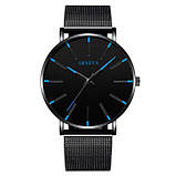 Наручний годинник Geneva Fashion Blue сітчастий ремінець мінімалістичний кварцовий годинник жіночий/чоловічий (унісекс), фото 3