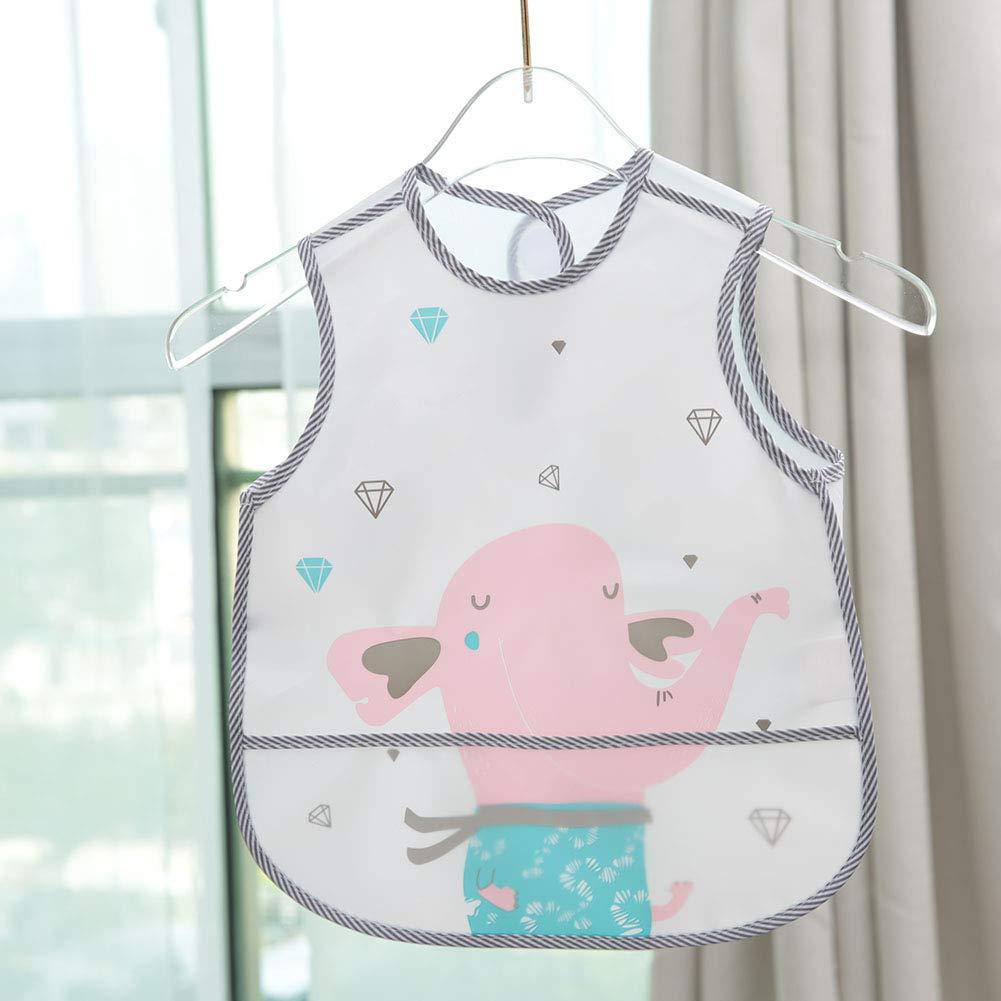 Дитячий нагрудник на годування Baby Bib Elephant водонепроникний захисний слинявчик, фартух-накидка