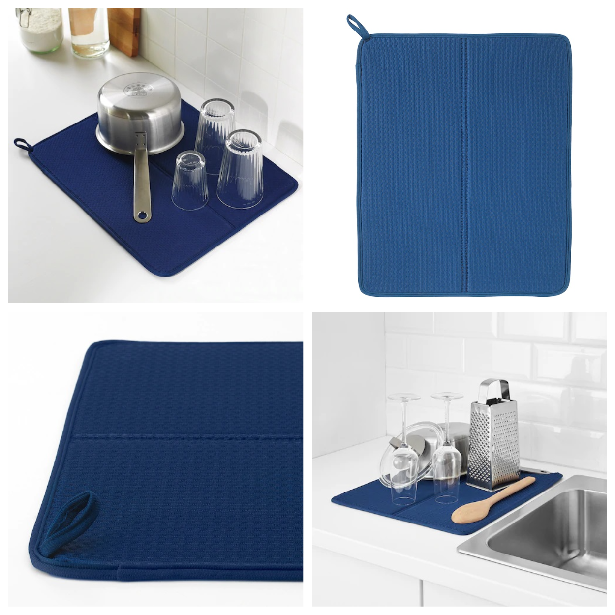 Килимок для сушіння посуду IKEA NYSKÖLJD 44x36 см синя сушарка для кухонного приладдя 004.510.59, фото 1