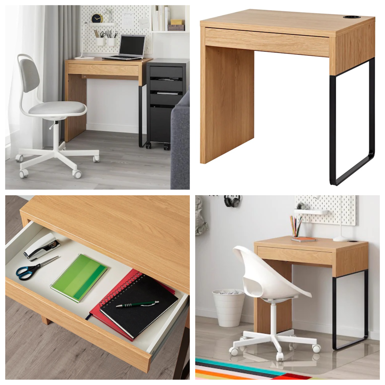 Письмовий стіл IKEA MICKE 73x50 см під дуб комп'ютерний робочий столик, для ноутбука ІКЕА МІККЕ 203.517.42, фото 1