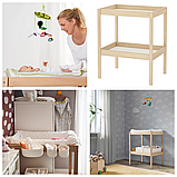 Сповивальний столик IKEA SNIGLAR 72x53 см бук/білий ІКЕА СНІГЛАР, фото 3
