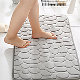Килимок для ванної кімнати "Камені" 40x60 см килим для дому з 3d ефектом м'який рельєфний сірий, фото 5