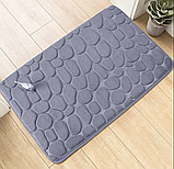 Килимок для ванної кімнати "Камені" 40x60 см килим для дому з 3d ефектом м'який рельєфний сірий, фото 8
