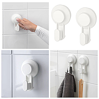 Гачки вішалки на присосках 2 шт IKEA TISKEN тримачі для рушників халатів речей одягу 703.812.75