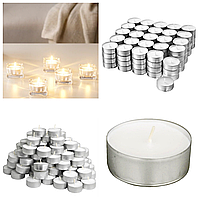 Свічки-таблетки чайні IKEA GLIMMA 100 шт. х 4 години горіння плаваючі свічки ГЛІММА ІКЕА 500.979.95