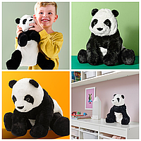 М'яка плюшева іграшка Панда IKEA KRAMIG 30 см дитяча іграшка пандочка чорно-білий ведмідь 302.213.16