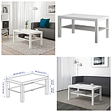 Журнальний стіл з полицею IKEA LACK 90x55 см білий прямокутний кавовий столик для вітальні ІКЕА ЛАКК, фото 3