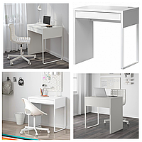 Письмовий стіл IKEA MICKE 73x50 см білий комп'ютерний столик, робочий стіл для ноутбука ІКЕА МІККЕ 302.130.76