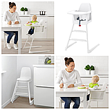 Дитячий стільчик зі стільницею для годування малюка IKEA LANGUR білий ІКЕА ЛАНГУР, фото 2
