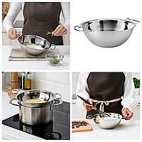 Миска для водяної бані з нержавіючої сталі IKEA KLOCKREN 24 см вставка для соусів, десертів ІКЕА КЛОККРЕН