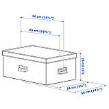 Коробка з кришкою для зберігання речей IKEA TJOG 25x36x15 см ящик органайзер темно-сірий ІКЕА ТЙОГ, фото 11