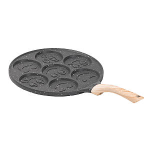 Сковорода на 7 секцій для панкейків смайл Ø 26.5 см сіра