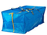 Велика міцна господарська сумка IKEA FRAKTA 73x35x30 см (76 л) синя еко сумка рюкзак 901.491.48, фото 5