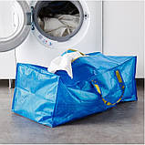 Велика міцна господарська сумка IKEA FRAKTA 73x35x30 см (76 л) синя еко сумка рюкзак 901.491.48, фото 7