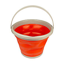 Силіконове відро TRAMP складне 10л оранжеве, легке і компактне для кемпінгу та пікніків