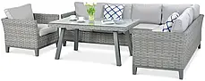 Кутовий диван з техноротангу Malaga Dining + Стілець Modern Grey, фото 3