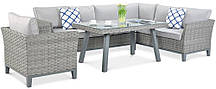 Кутовий диван з техноротангу Malaga Dining + Стілець Modern Grey, фото 6