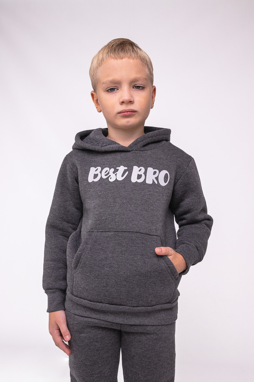 Теплий спортивний костюм для хлопчика з принтом Best Bro тринитка