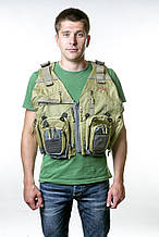 Жилет Tramp Angler риболовний розвантажувальний оливковий зелений S/M для рибалки всесезонний модель