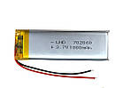 Акумулятор літій-полімерний 1000 mAh 3.7v 702060 для MP3 плеєрів, навігаторів, гарнітур, відеореєстраторів