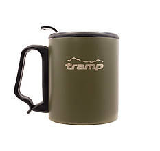 Термокружка ТРАНП з поілкою та защіпкою 350 мл UTRC-020 оливкова нержавіюча сталь для автомобіля