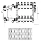 Комплект колектора з витратомірами ITAL UHW-B09, нержавіюча сталь, підкл. кутове, фото 5