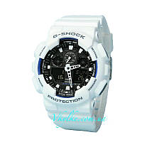 Годинник Casio G-Shock GA - 100 WHITE WITH BLACK AAA